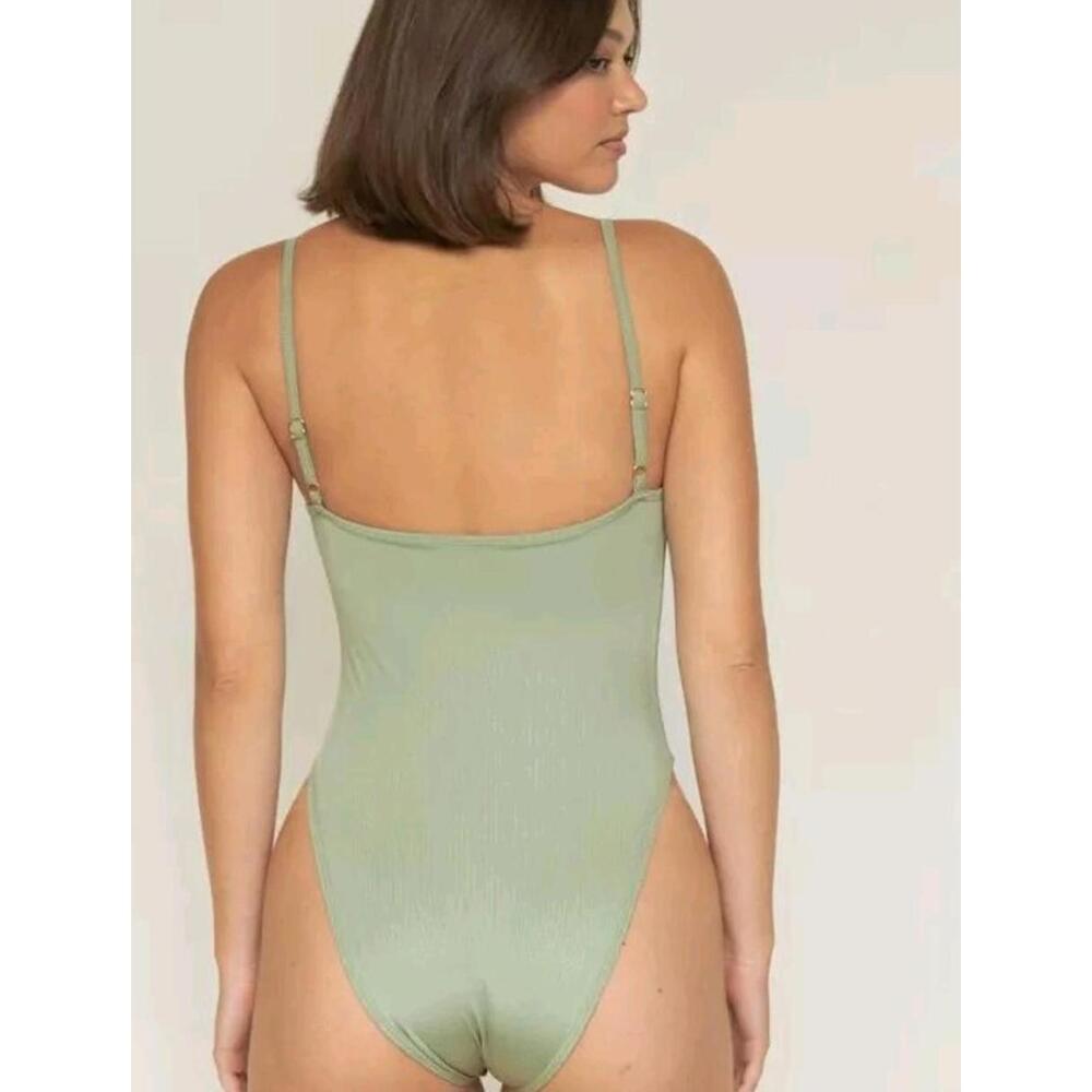 MONTCE sage green rib Jacelyn Size S  One-Piece Swimsuit NWT $168 #H